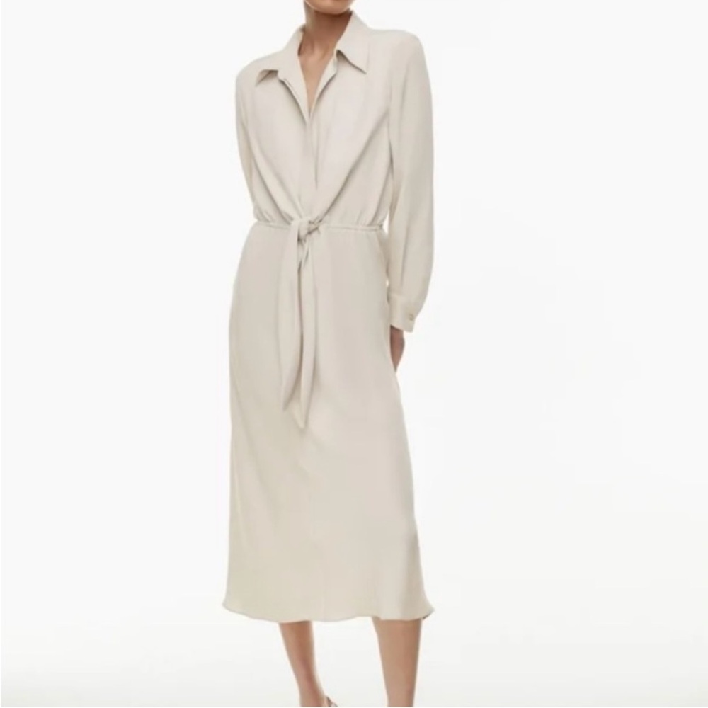 Aritzia Babaton Abby Elegant Cream Midi Dress
